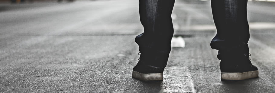 Feet at start of road Feet at start of road