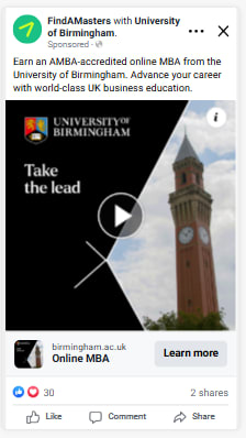 University of Birmingham Campaign Example