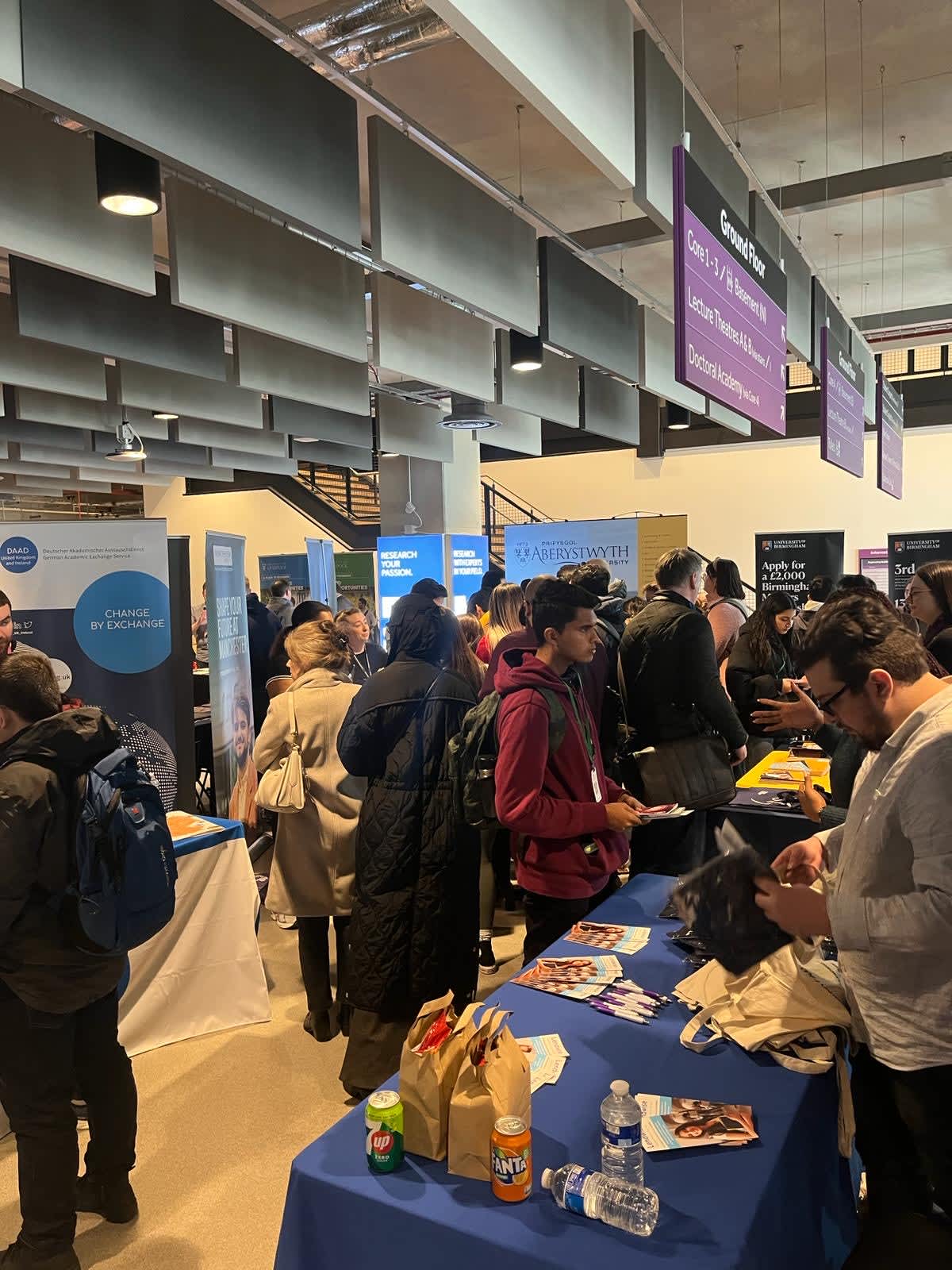 University exhibition stands at Postgrad LIVE event