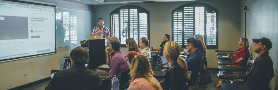 Teacher leading a seminar
