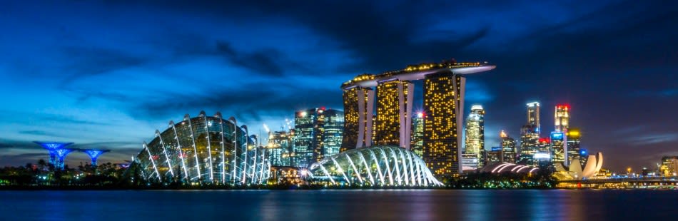 Singapore skyline at night