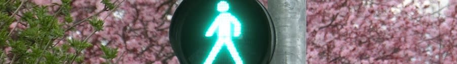 Traffic light with green man