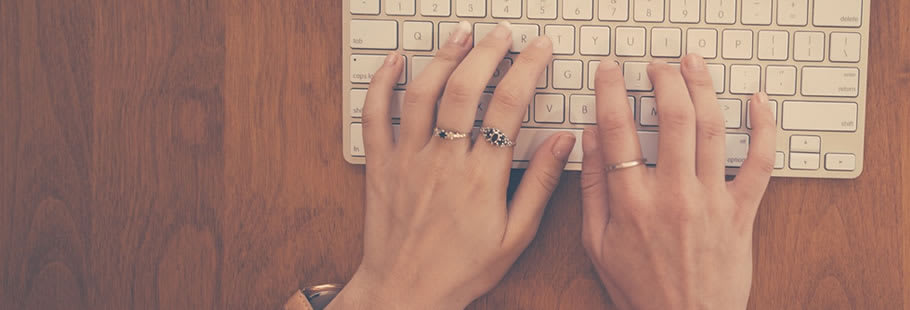 Hands on a pc keyboard