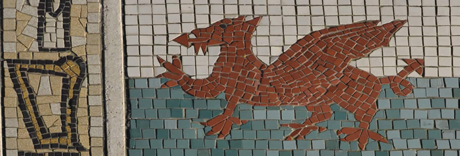 Welsh dragon on mosaic