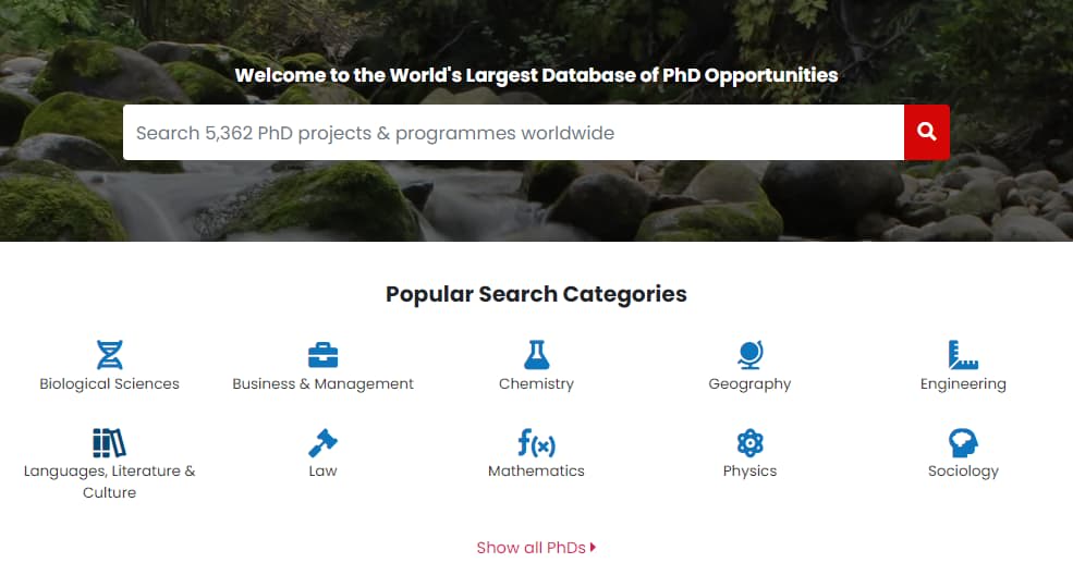 phd finder worldwide