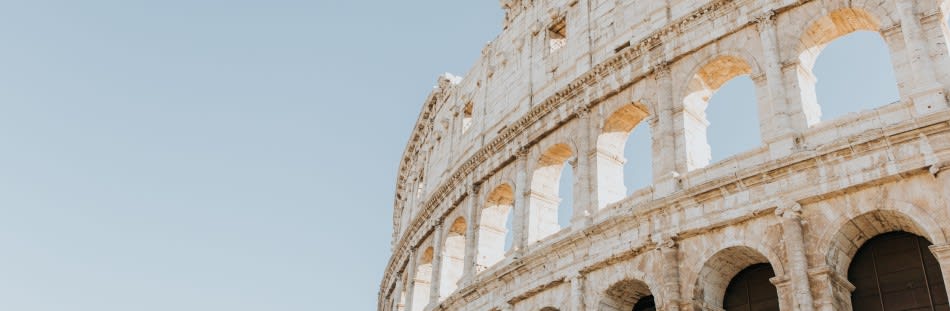 Mid shot of the Colosseum in Rome